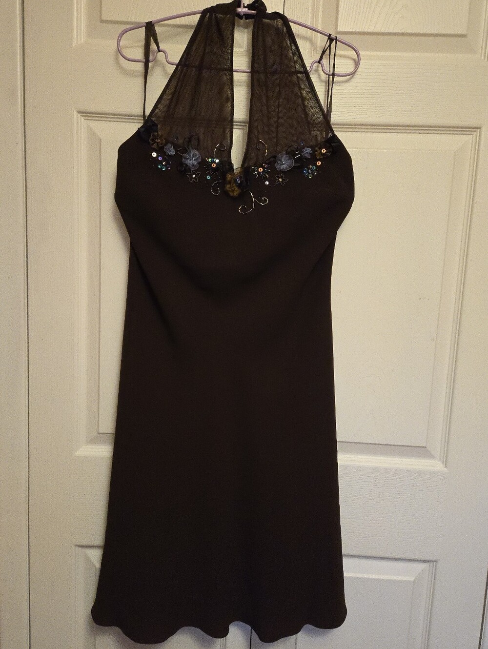 Nine West Dress 90/00s Brown Halter Dress - Picture 3 of 16